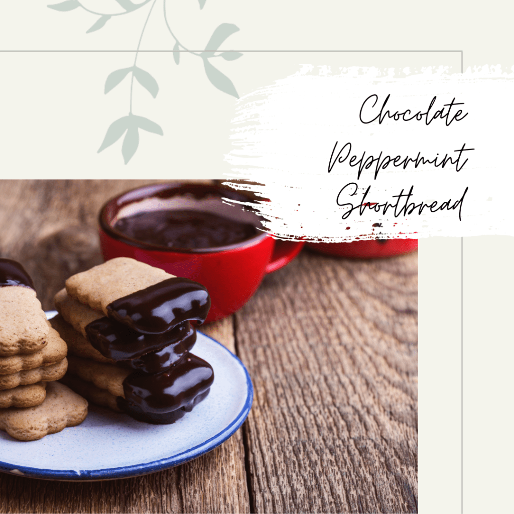 Chocolate Peppermint Shortbread for the perfect holiday tea!